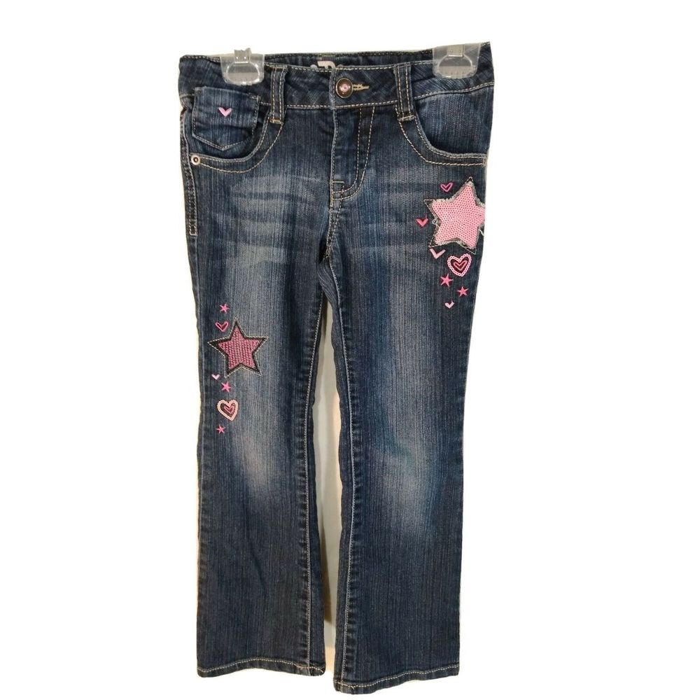 Circo girl jeans 6 bootcut denim star pink pockets